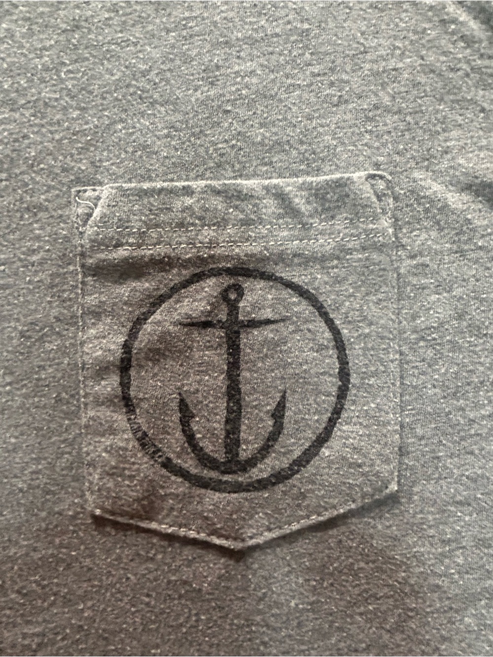 Captain Fin Mens Gray Pocket T Shirt Anchor Logo Surf Skate Tees - Picture 4 of 5